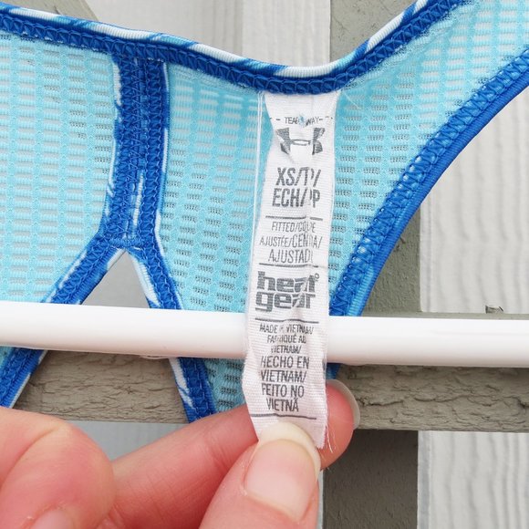 Blue & White Under Armour Mesh Back Athletic Tank - Picture 6 of 6